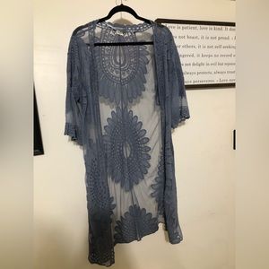 Long embroidery cover up